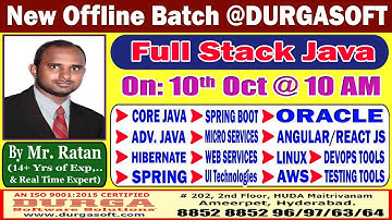 Full Stack Java Offline Training @ DURGASOFT