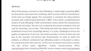 Randomized Cost Analysis for Nonclairvoyant Task Offloading in Edge Computing