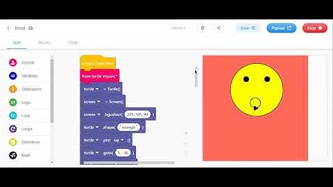 Open mouth emoji in edublocks python.