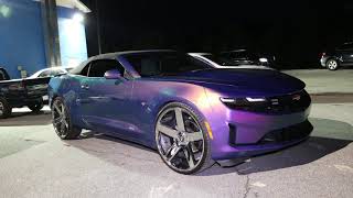 Whipaddict Purple, Blue, Green Flippin 2020 Chevy Camaro Convertible On Dub Baller 26S Wet Paint
