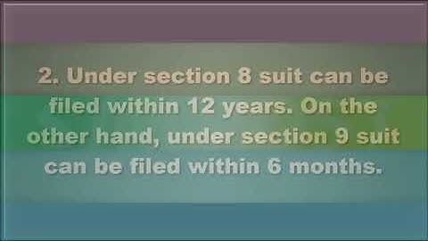 Distinction between section 8 and 9 of specific relief Act