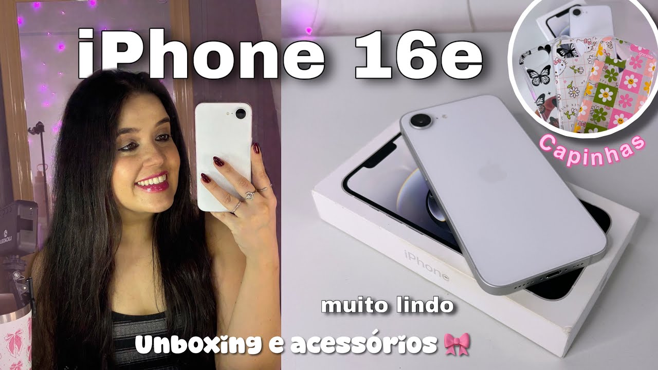 🤍 UNBOXING iPHONE 16e | Acessórios, teste de câmera, comparação...