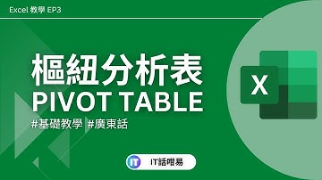 一次學會Pivot Table，輕鬆分析大量資料數據 | 基礎入門教學| Excel廣東話| IT話咁易