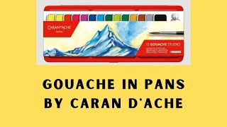 Amazing Gouache in pans by Caran dAche, 15 colors: review and demo sketch.