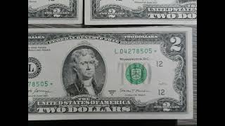 2017A $2 Bill Star Note  Consecutive