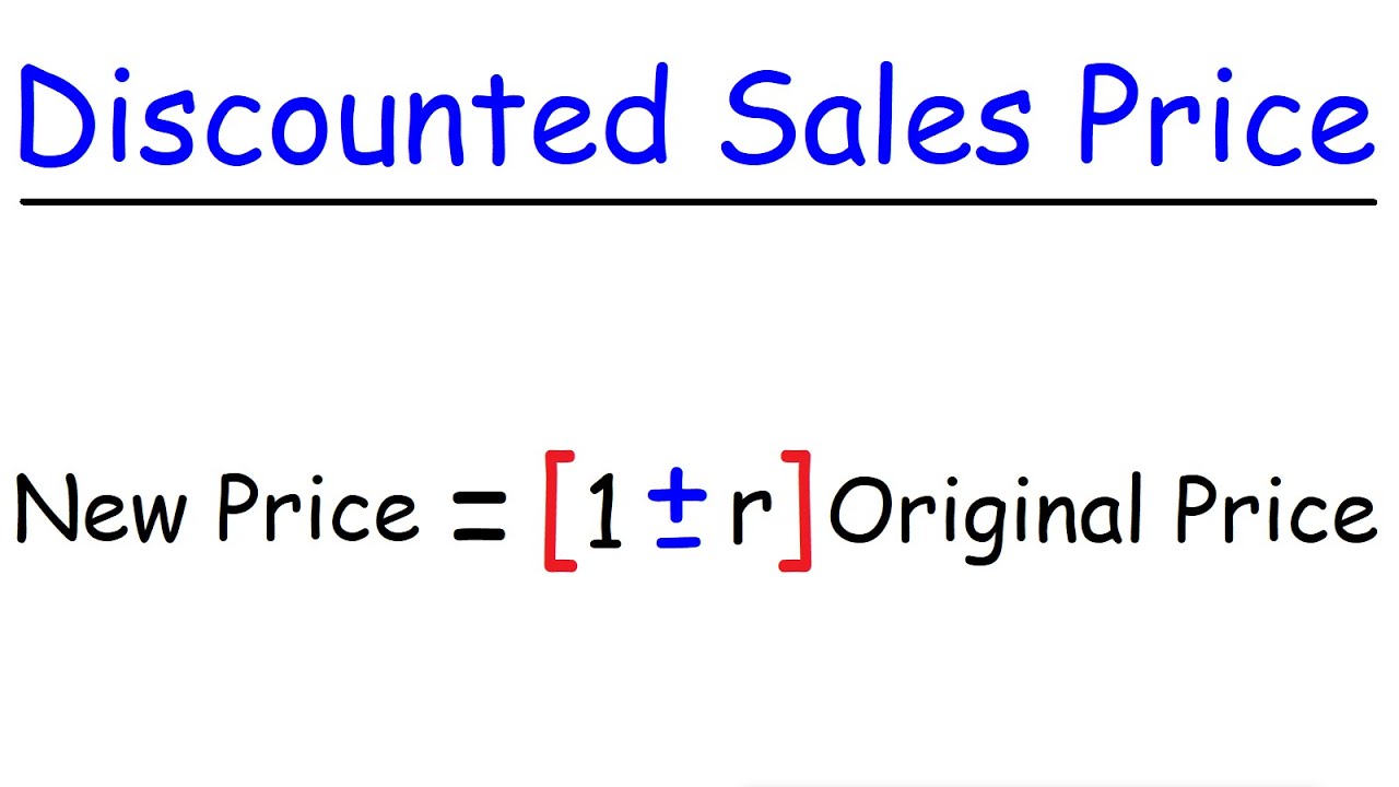 How To Calculate The Sales Price After Discount Youtube