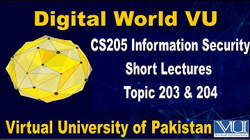 CS205 Information Security Short Lectures Topic N0 203 & 204