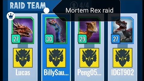 Mortem Rex raid boss defeated by Tuora, Gemini, Tenrex, Irri EP7 (Jurassic World Alive V2.2)
