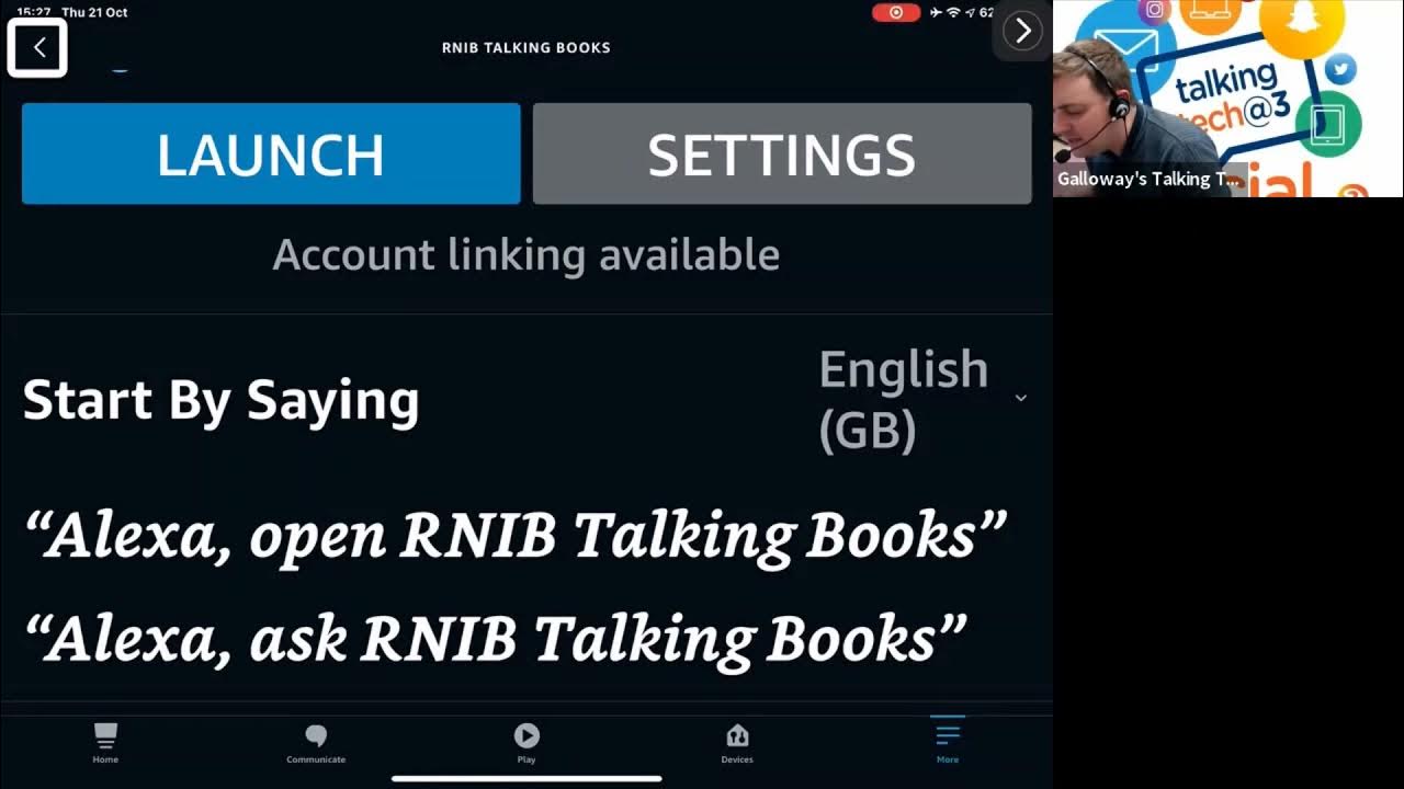 Galloway's Tech Talk 3 How to set up RNIB Talking Books on Alexa