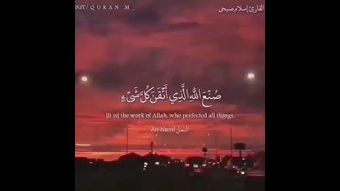 (صنع الله الذي أتقن كل شئإنه خبير بما تفعلون )سورة النمل_اسلام صبحي