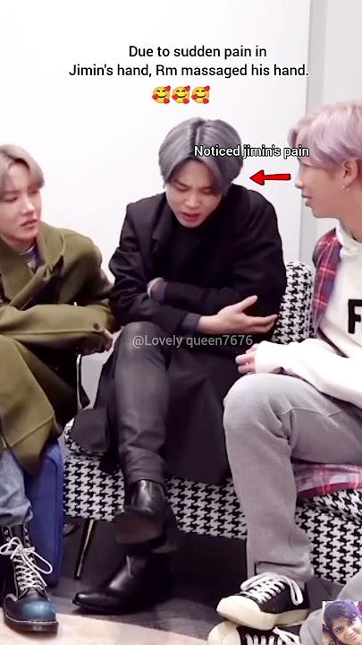 Due to sudden pain in jimin's hand,Rm messaged his hand #bts #shorts #lovelyqueenbts #jimin #btsrm