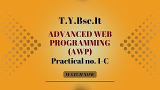 Famous Advanced Web Programming Practical - C |. | Step By Step Guide | Full Explained. Profile