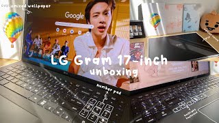 unboxing my new laptop: lg gram 17 (world's lightest 17-inch laptop)
