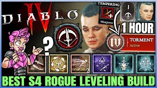 Diablo 4 - New Best Rogue Leveling Build - Season 4 FAST 1 to 70 - Skills Tempering Gear Guide!