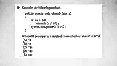 AP Computer Science Diagnostic Test Sample Questions (17) ~ (20)