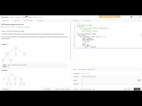 Maximum Depth of N-ary tree Leetcode Problem