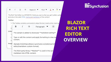Overview of Blazor Rich Text Editor Component