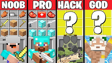 Minecraft Battle: ZOMBIE APOCALYPSE CRAFTING CHALLENGE - NOOB vs PRO vs HACKER vs GOD ~ Animation