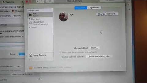 Blank Password on Mac 10.13