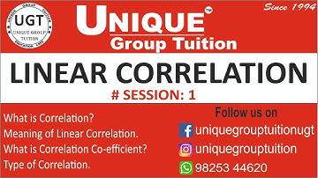 Linear correlation | Correlation Coefficient | Hindi | Commerce | Session 1 | 12 Marks | UGT | 📚📚