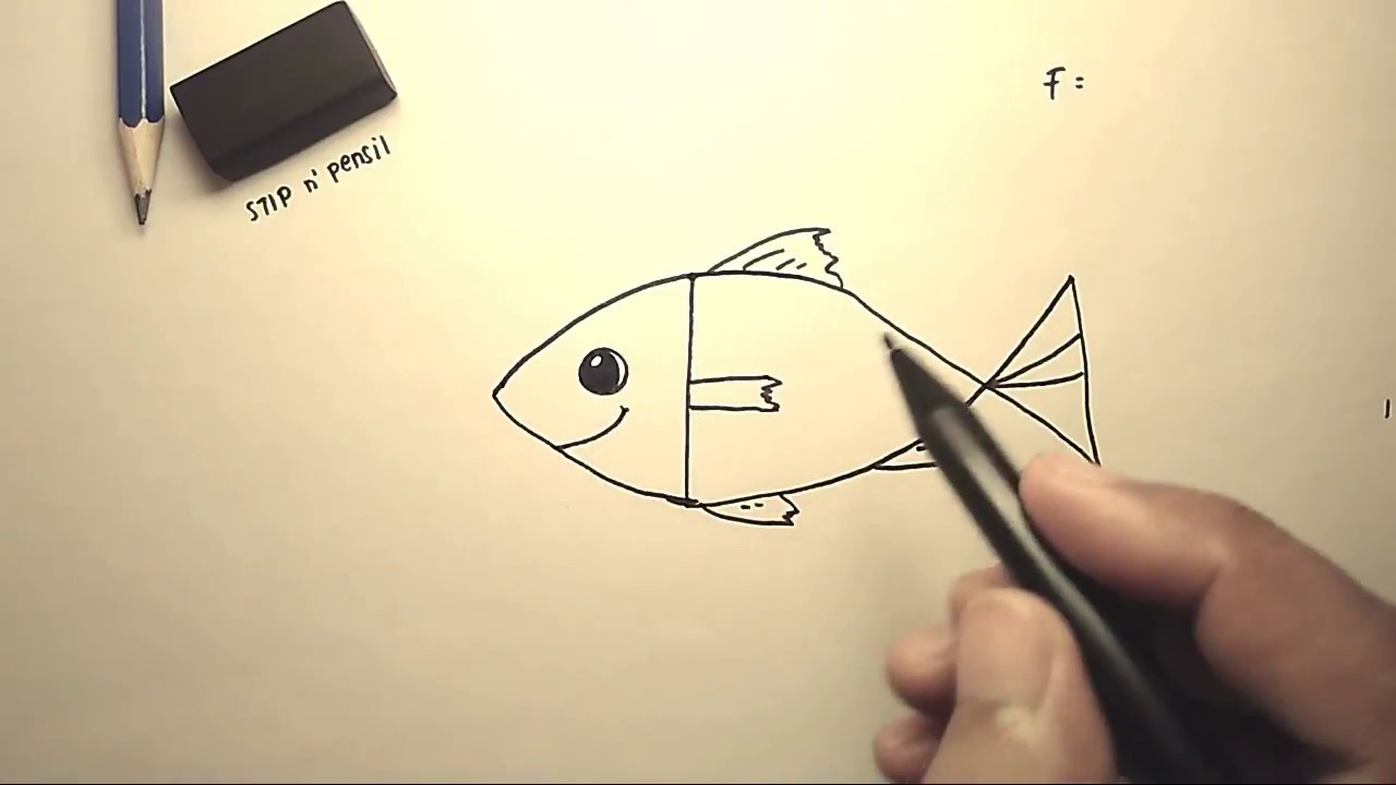 Draw animals from letters belajar  menggambar  binatang  Ikan 