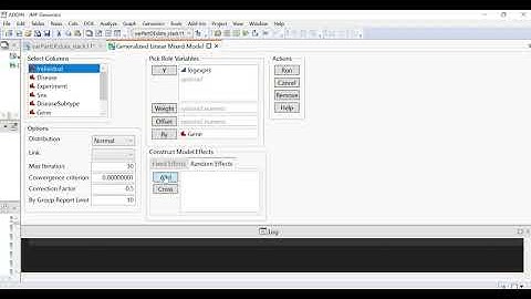 JMP Generalized Linear Mixed Model Add-in example: RNA-seq data