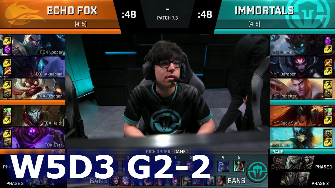 Immortals vs Echo Fox Game 2 | S7 NA LCS Spring 2017 Week 5 Day 3 | IMT vs FOX G2 W5D3 1080p