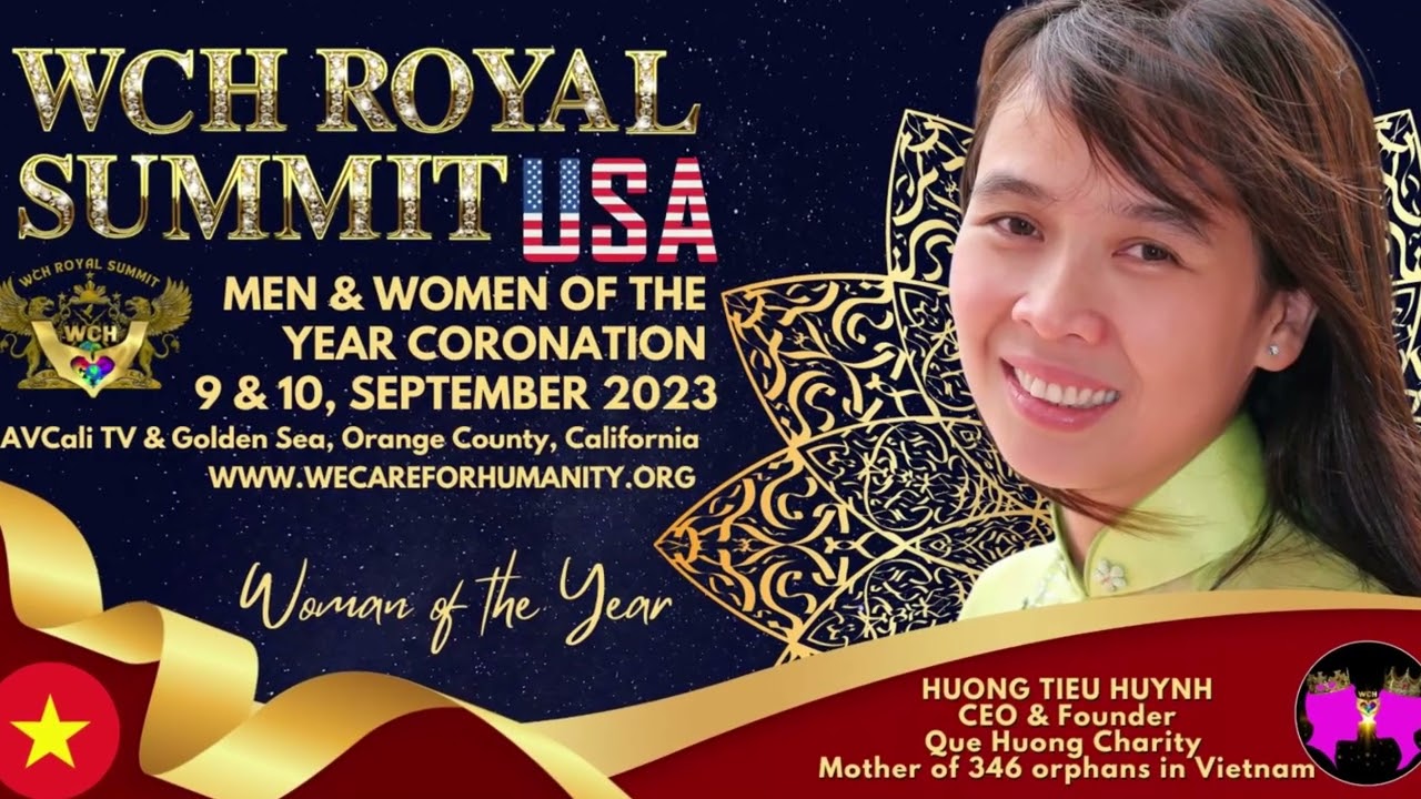 Mẹ Huỳnh Tiểu Hương - Người Phụ Nữ Của Năm Tại Hoa Kỳ được Hoàng Gia WCH vinh danh