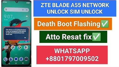 ZTE Blade A55 Network Unlock Sim Unlock/ZteBlade A55 Death Boot Flashing Flash File Atto Resat Fix