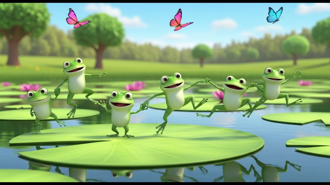 Nine Little Frogs Jump in Line | Best Nursery Rhymes and Kids Songs Collection