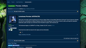 DC Universeo Online A New System: Artifacts LiveStream 10-20-17 12PM PT
