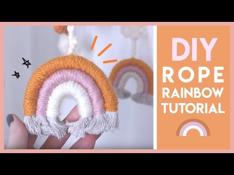 How To Make a Woven Rainbow Wall Hanging / Mobile DIY