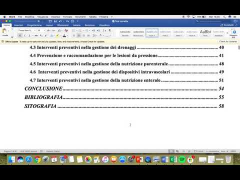 Come creare l&rsquo;indice o sommario per la tesi su word