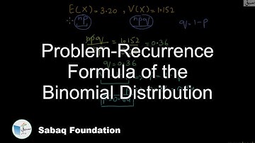 Problem-Recurrence Formula of the Binomial Distribution, Statistics Lecture | Sabaq.pk