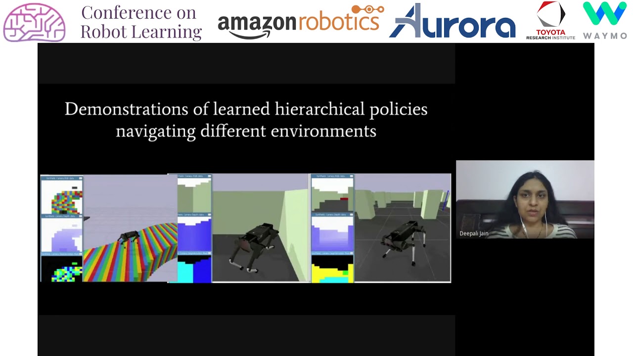 CoRL 2020, Spotlight Talk 28: From pixels to legs: Hierarchical learning of quadruped locomotion