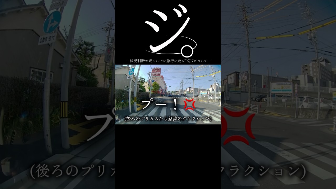 【ドラレコ】ジ。状況判断が乏しい上に愚行に走るDQNについて#ドラレコ #dqn #事故 #プリウス #shorts