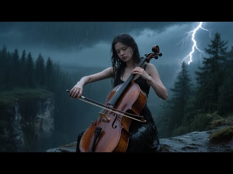 Cello Piano In Black Forest Night Rain Emotional Music For Relaxation Stress Relief Sleep