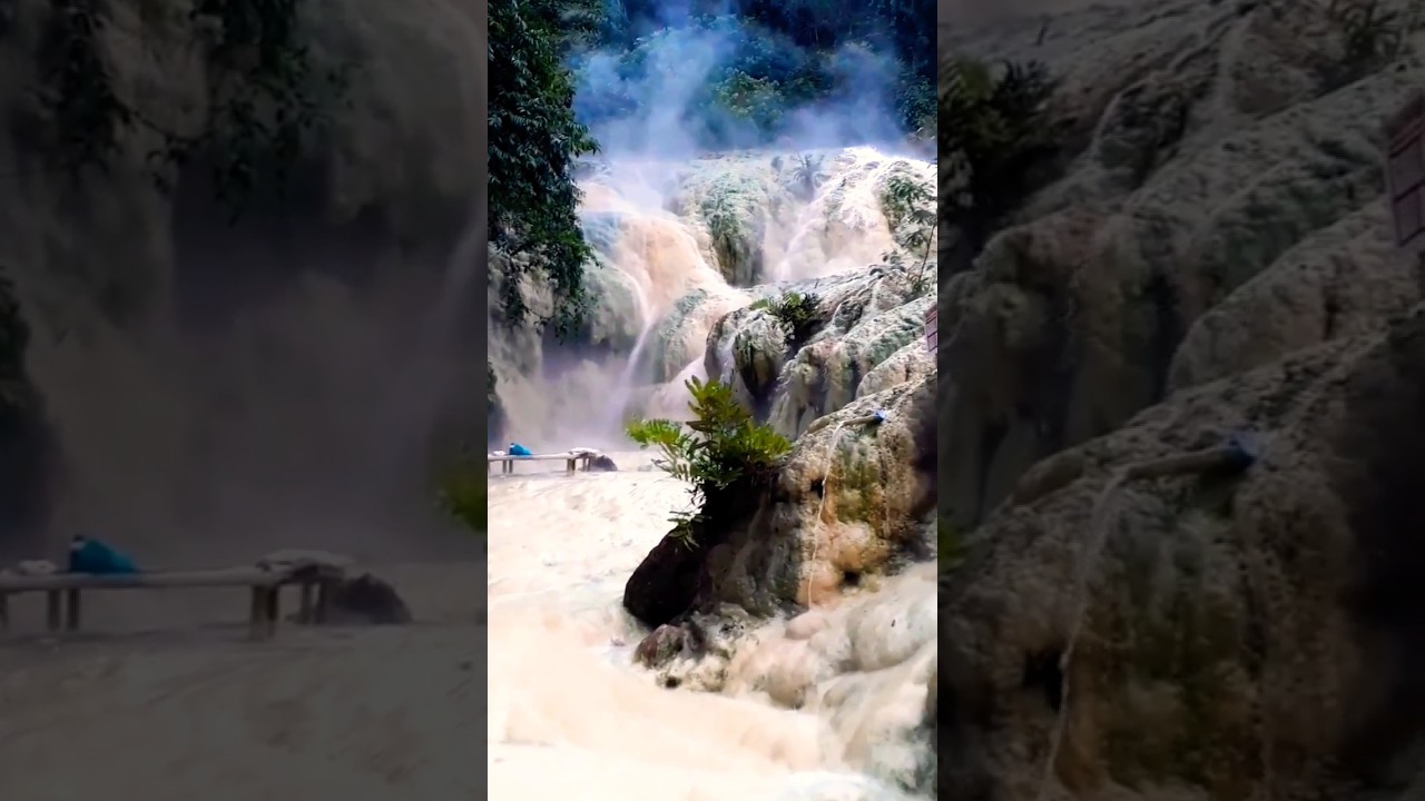 Hot Waterfall fresh from the Volcano only in the Philippines! 