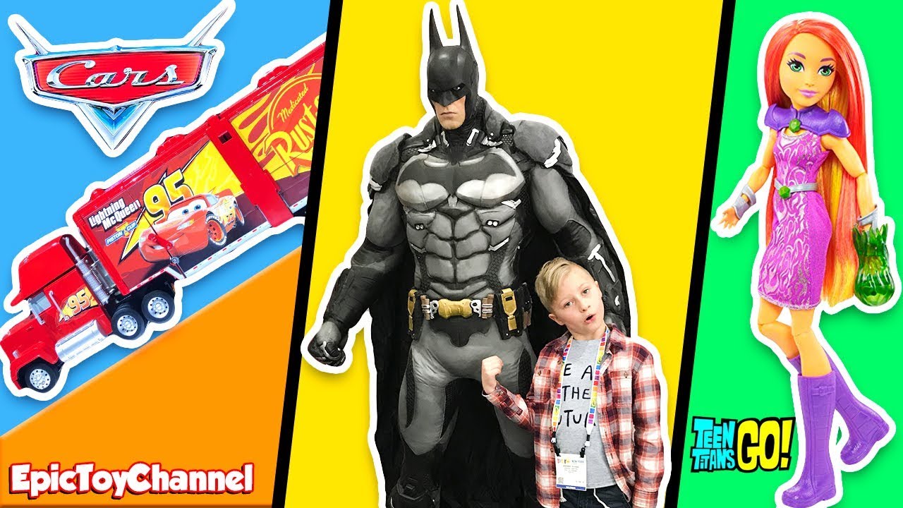 Disney Cars Super Track Mack Race Set with Starfire from Teen Titans Go! and DC Superhero Girls batman forever