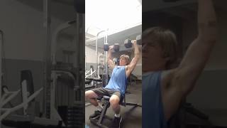 70 lbs Dumbbells Shoulder Press x 5 - First Time 5 Reps! #shoulder #shoulderworkout #ytshorts