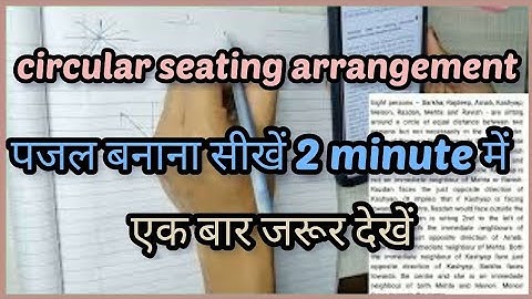 Circular Seating arrangement puzzle | Puzzle Series video #2 |Method,tips and tricks #rrb #sbi #ibps