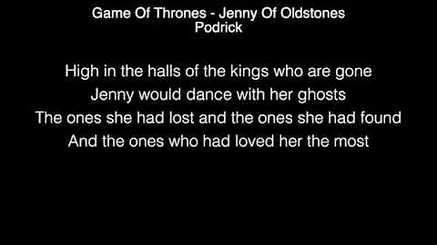 Podrick - Jenny of Oldstones Lyrics ( Game of thrones ) A song could make you cry