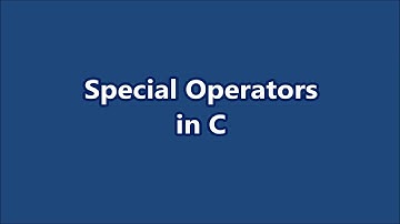 Special Operators in C│C programming│Part# 19│Learn CSE Malayalam