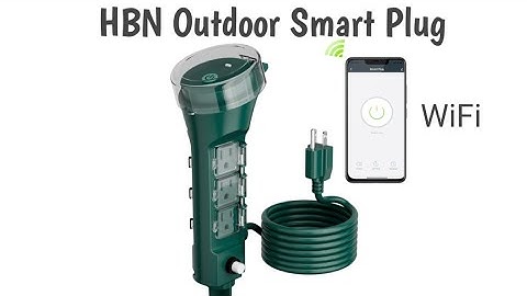 HBN Waterproof Outdoor WiFi Smart  Plug (Remote and Voice Assistant)