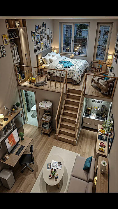 Modern & Cozy Loft Apartment with Warm Lighting and Stylish Interior ✨🏡