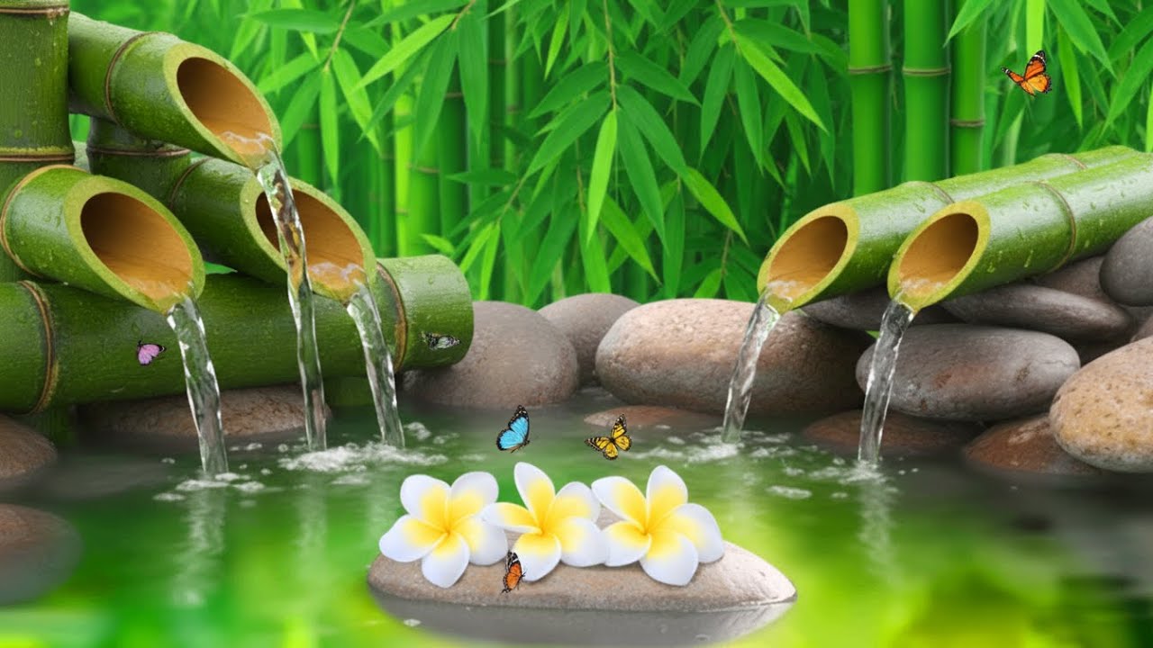 Zen Piano & Bamboo Fountain 🌾 Deep Rest, Focus Boost & Meditation Calm