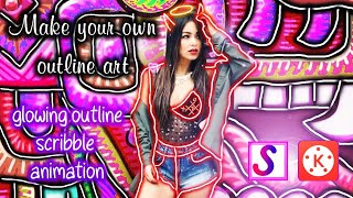 Glowing Outline Scribble Effect In Kinemaster | Glowing Animation Effects | Desi animator