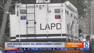 Robbery suspect fatally shot by LAPD officers serving warrant