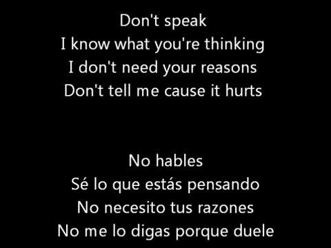 Don't Speak -- No Doubt (Lyrics - Subtitulado)