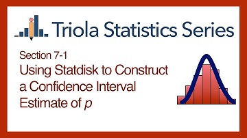 Statdisk Section 7-1: Using Statdisk to Construct a Conf. Interval Estimate of Population Proportion